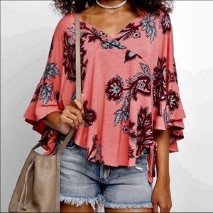 Free People Maui Wowie Passion Floral Top
